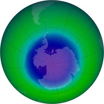 October 1990 monthly mean Antarctic ozone
